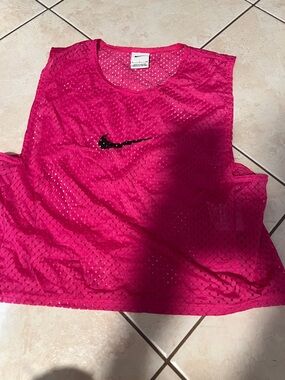 Nike Hot Pink Mesh Sleeveless Tank with Black Swoosh